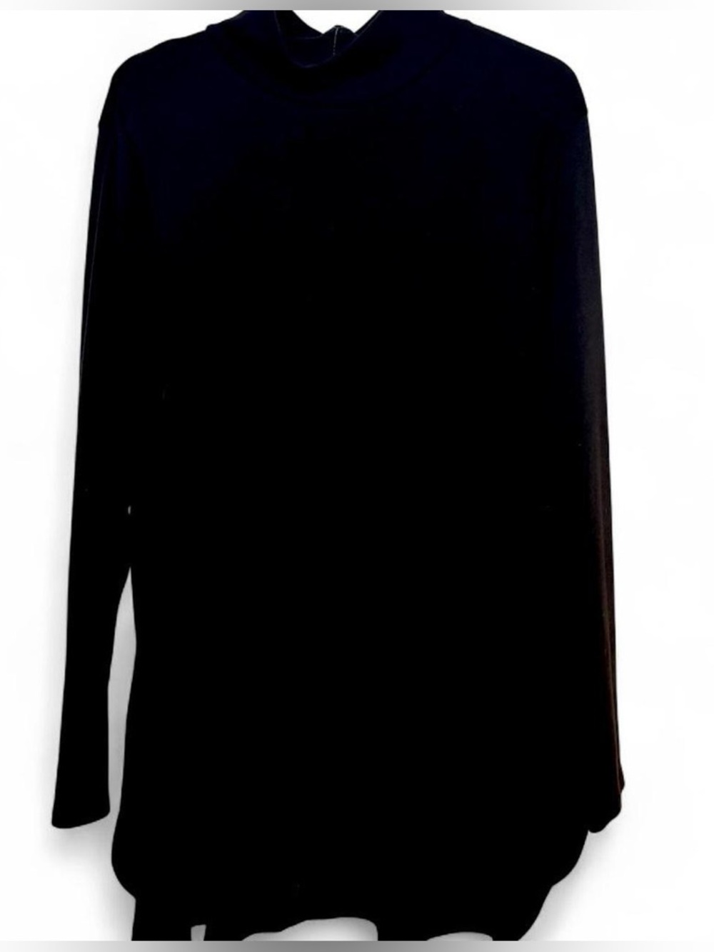 Chico’s Size 4 (XXL) Black Mock Turtleneck Swing Top Turtleneck
